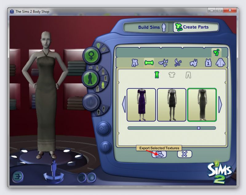 the sims 2 body shop convert clothes