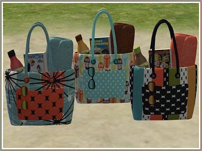 3 Retro Beach Bags by Sugah