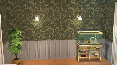 Vintage Wall - Green Swirl